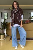 Made in Italy Hush Button Knit Waistcoat Coffee Bean